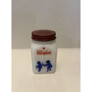 Vintage Hazel Atlas Mid Century  3/4 Milk Glass Dutch Range Shaker ALLSPICE